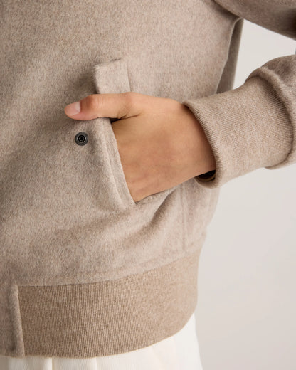 Double-Faced Merino Wool Bomber Jacket - XS / Black