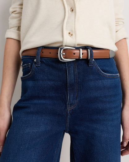 Lola European Leather Western Belt - XS / Black/Silver