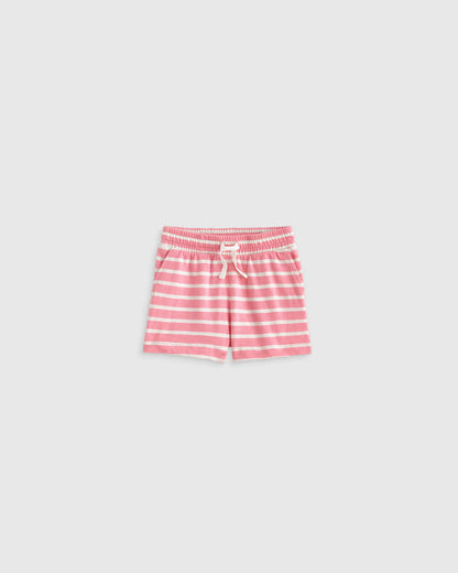 100% Organic Cotton Slub Field Short 4-Pack - 3-6M / Geo Daisy/Pink Stripe