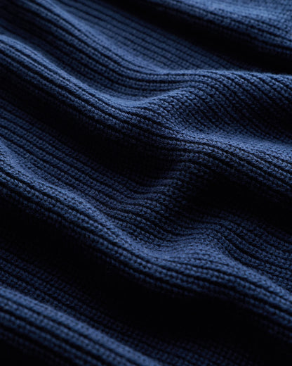 100% Organic Cotton Ribbed Crewneck Sweater - XS / Bahia Blue