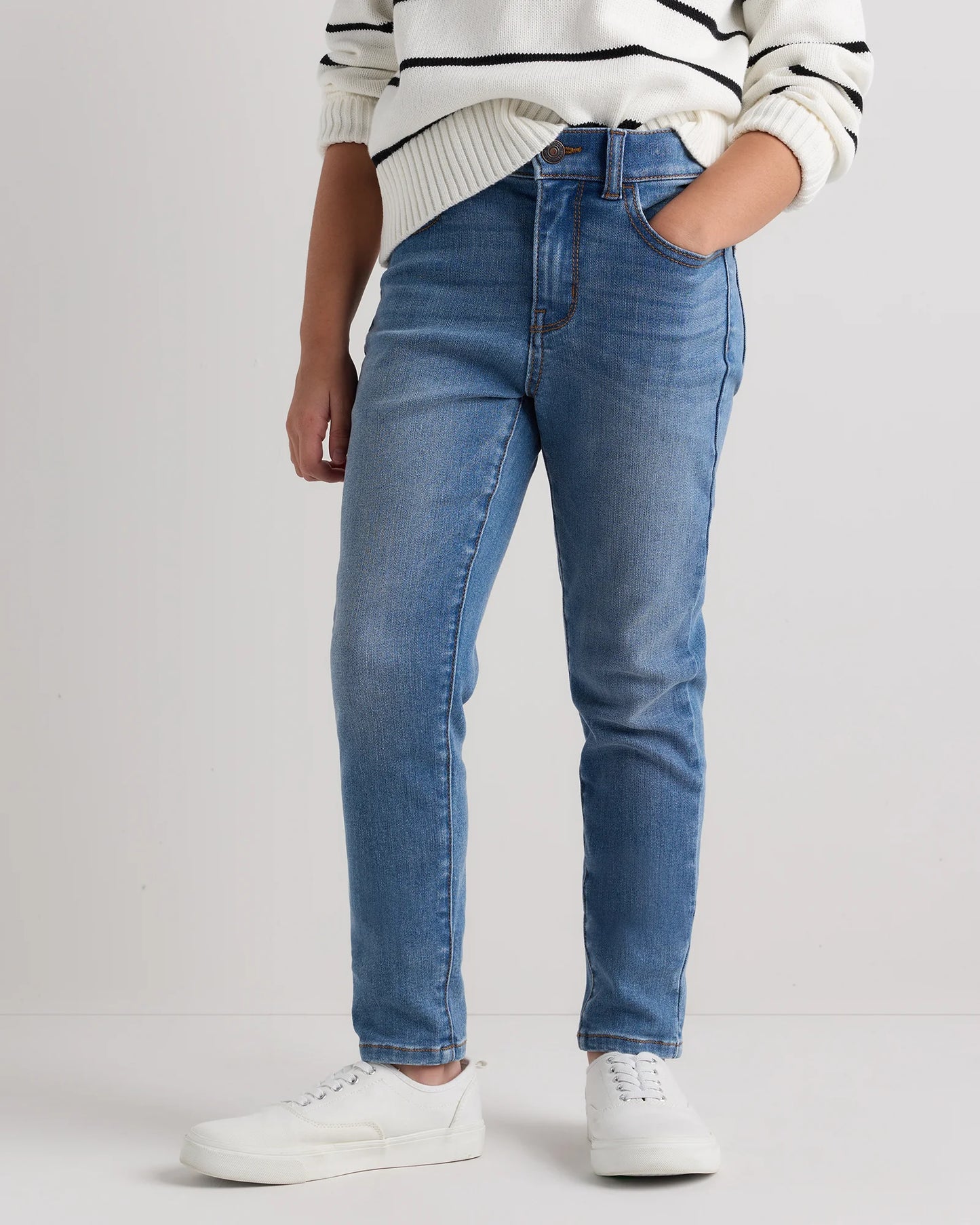 Girls Stretch Skinny Jeans - 6 / Medium Wash