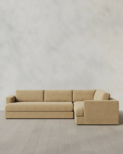 Sierra Curved Arm L Sectional in Performance Boucle - Right Arm / Mushroom