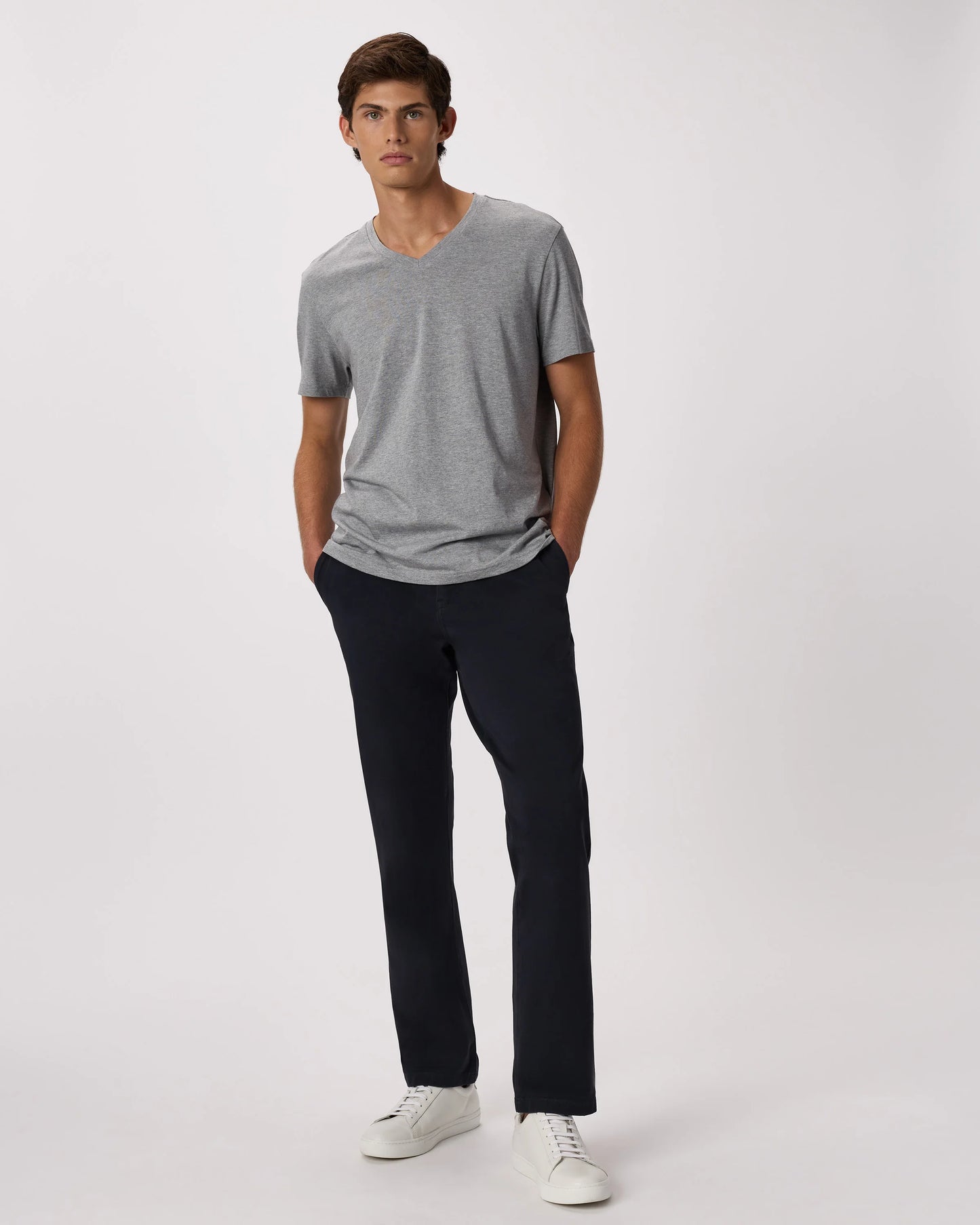 Cotton Modal V-Neck Tee - S / Deep Navy