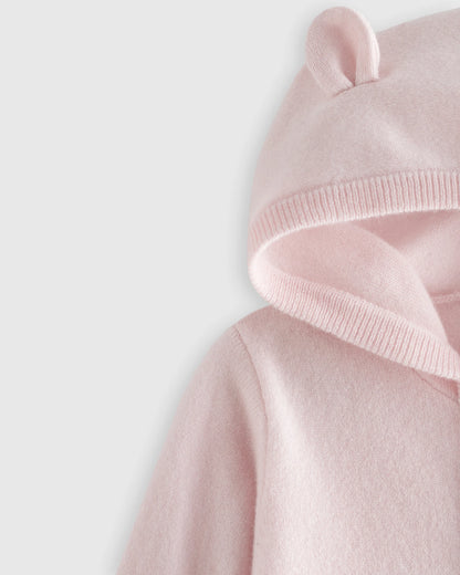 Washable Cashmere Hooded Cardigan - 0-3M / Oatmeal