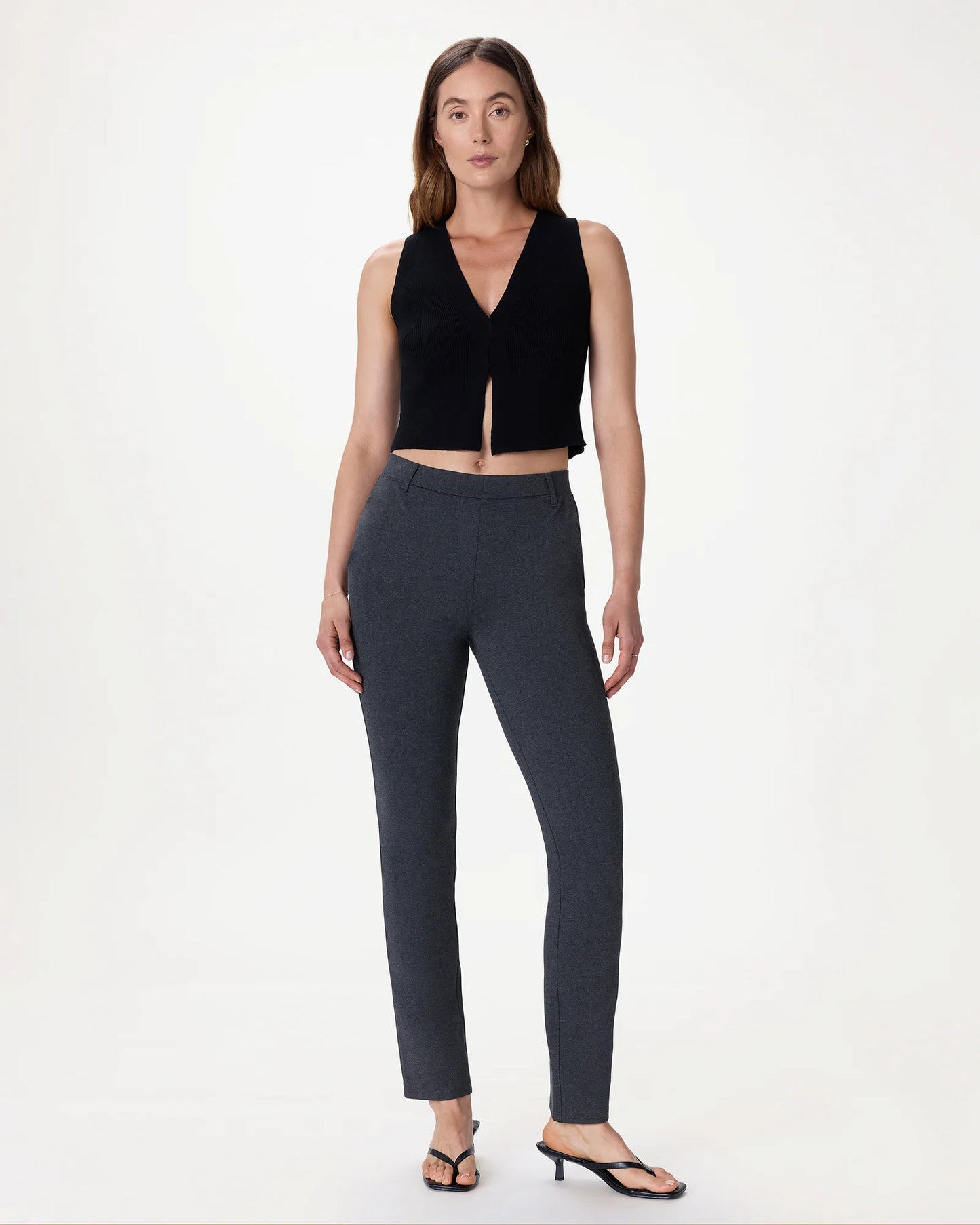 Ultra-Stretch Ponte Straight Leg Pants - XS / Morel Grey