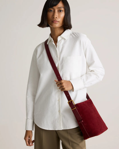 Italian Suede Bucket Crossbody - One Size / Sand