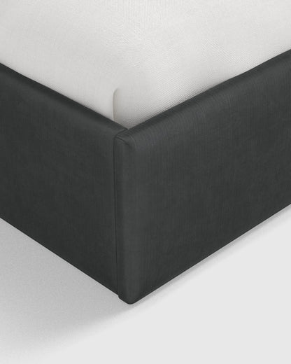 Square Bed in Performance Velvet - Full / Chocolate
