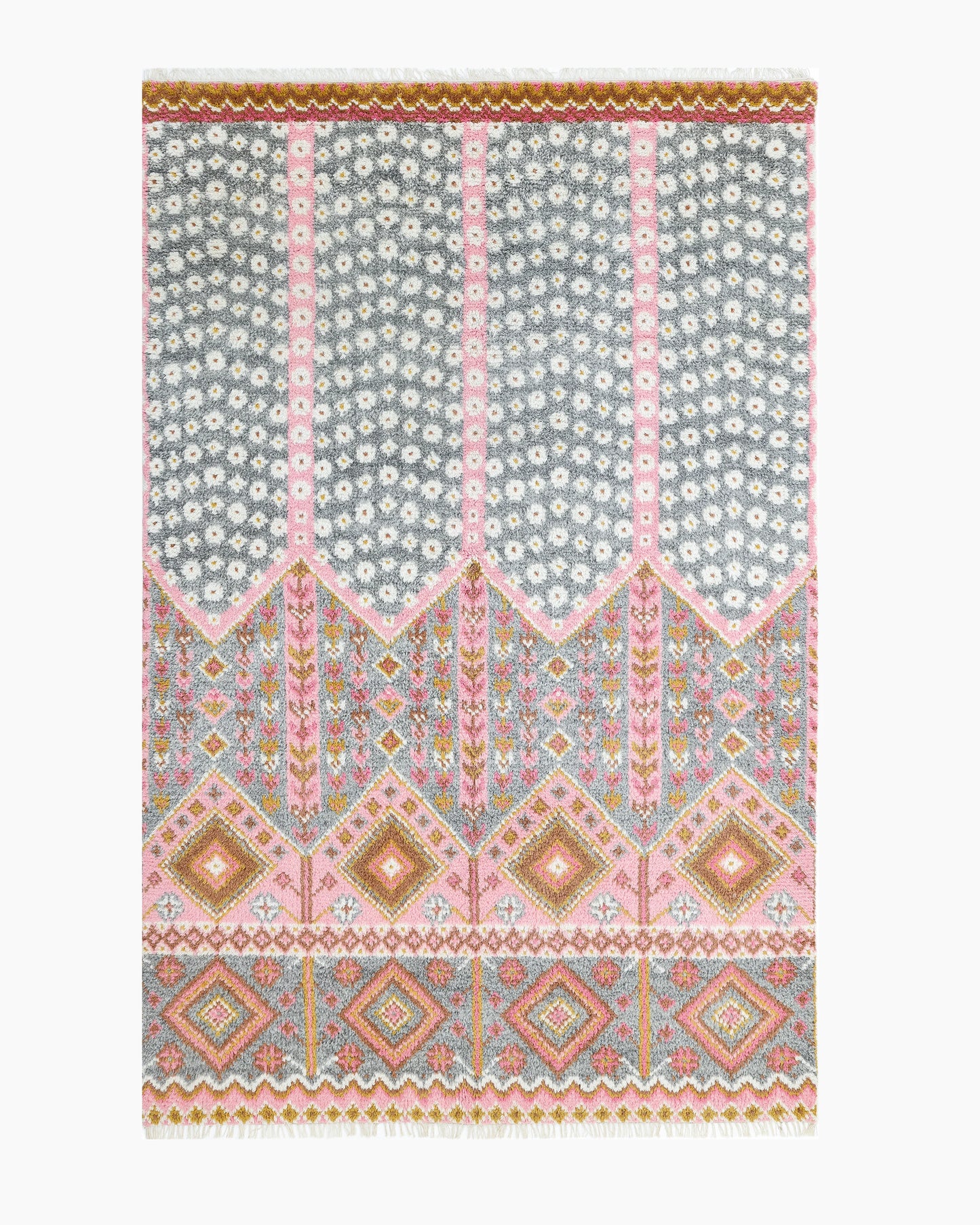 Mazi Hand-Knotted Wool Rug - 5' x 8' / Pink