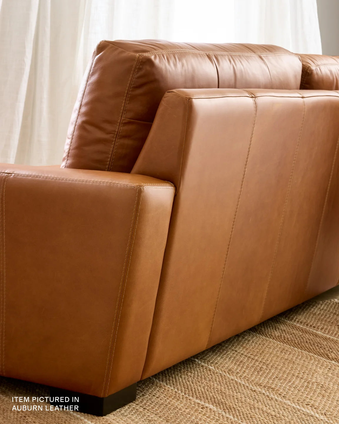 Stillman L Sectional in Leather - 116x116 / Auburn