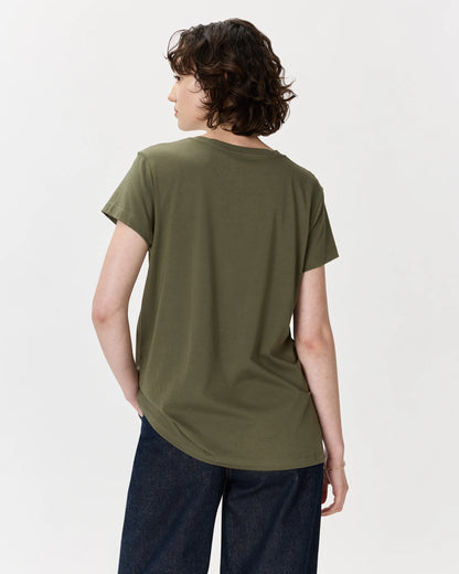 Cotton Modal Crew Neck Swing Tee - XS / White