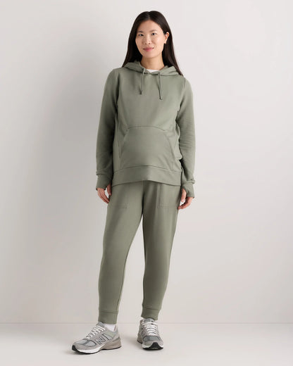 SuperSoft Fleece Maternity & Nursing Hoodie - XS / Off-White