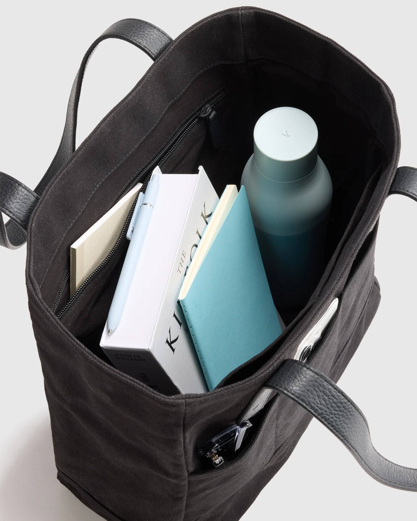 Waxed Canvas Utility Tote - One Size / Black