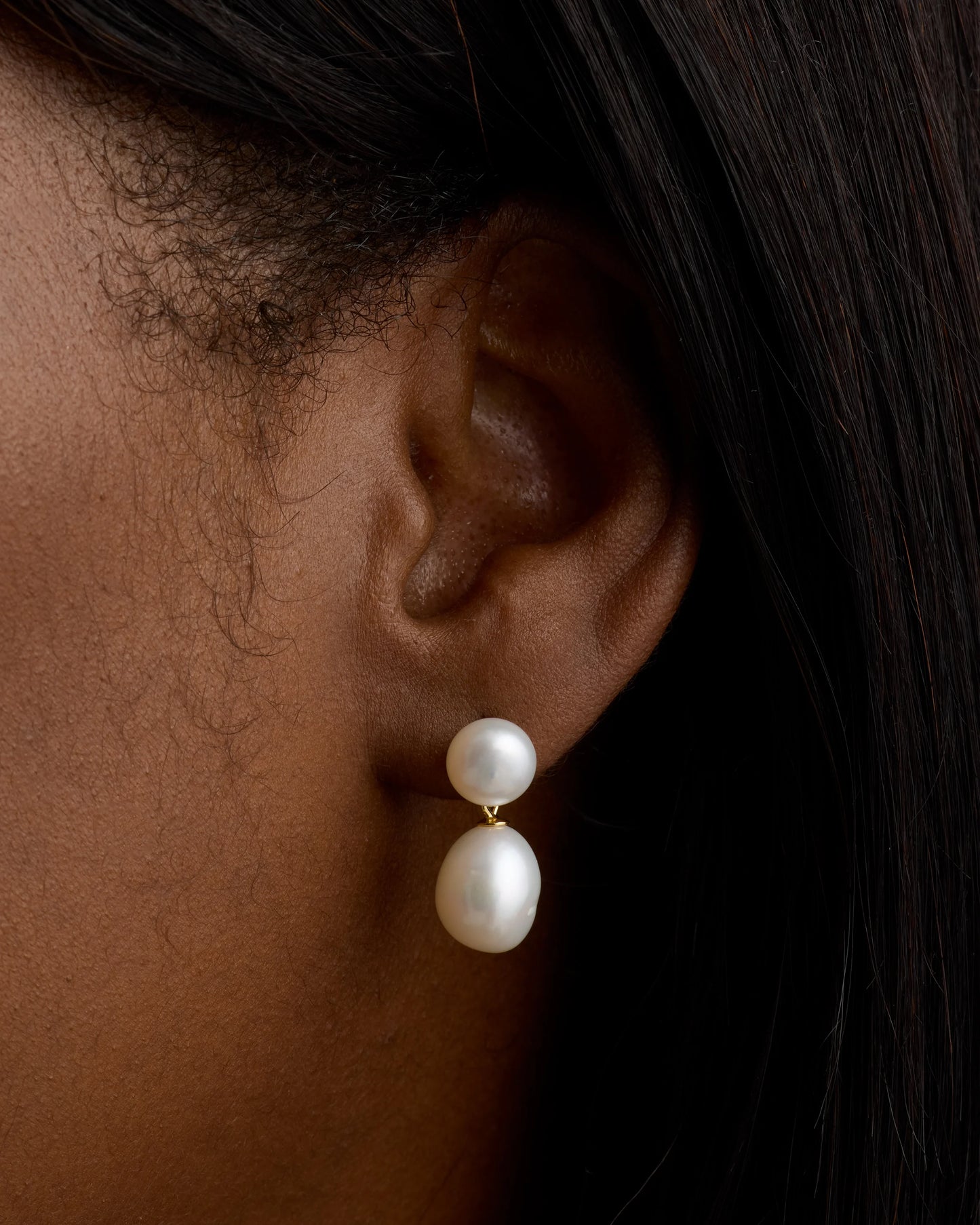 Freshwater Cultured Baroque Pearl Drop Earrings - One Size / Gold Vermeil