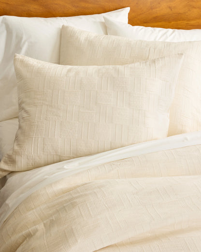 Checkered Matelasse Sham Set - Standard / Undyed