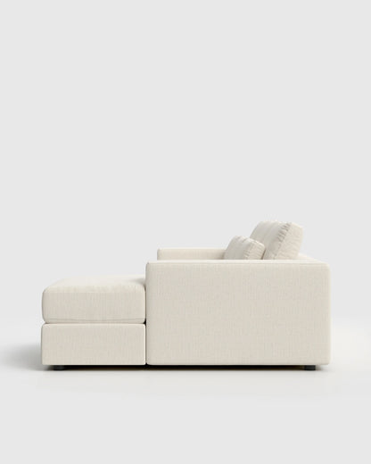 Ashford Deep Seat Chaise Sectional in Performance Chenille Linen Blend - 119" Right Arm / Ink
