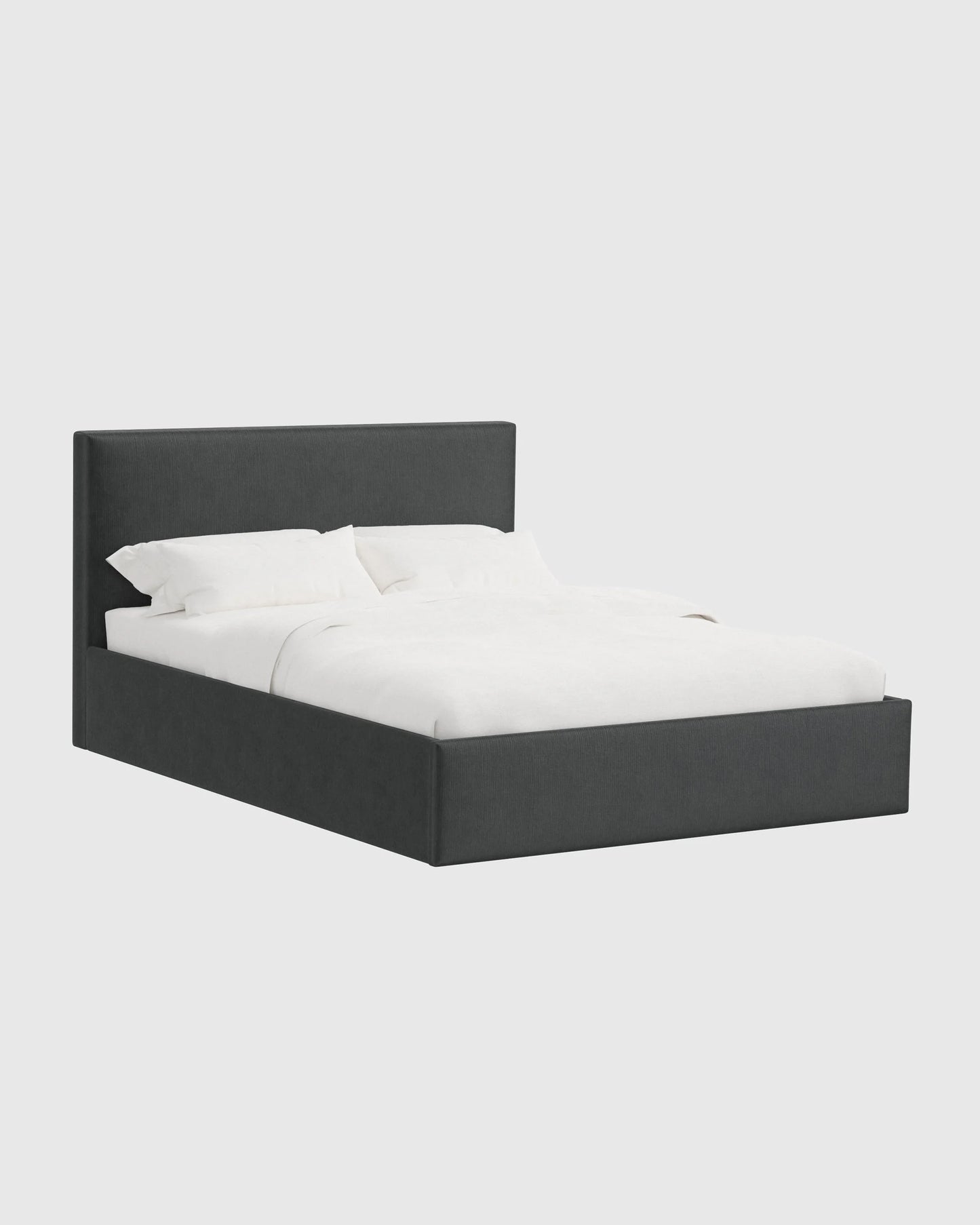 Square Bed in Performance Velvet - Full / Chocolate