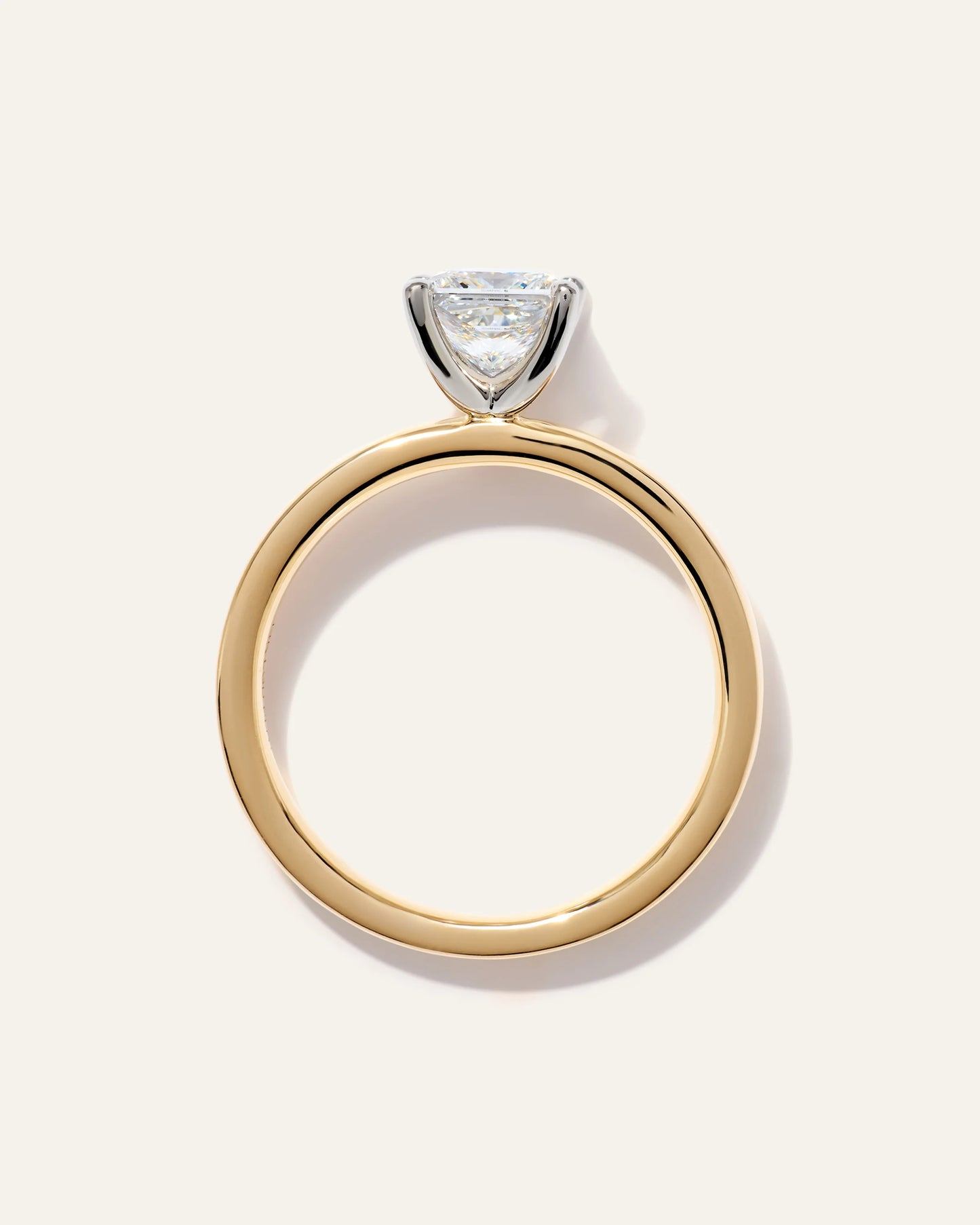 Lab Grown Diamond Princess Comfort Fit Engagement Ring - 1ct - 4 / Yellow Gold