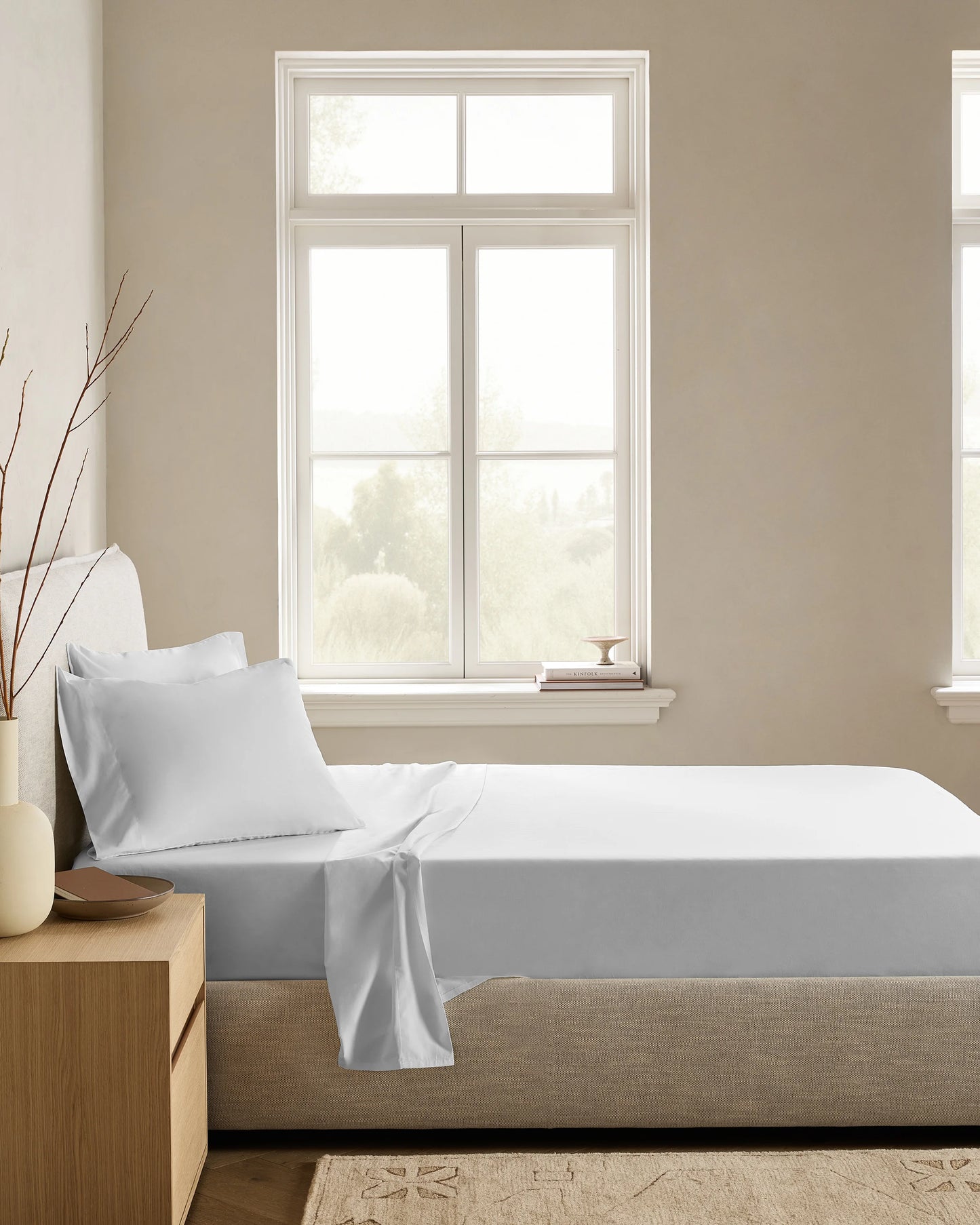 Organic Crisp Percale Pillowcase Set - Standard / White