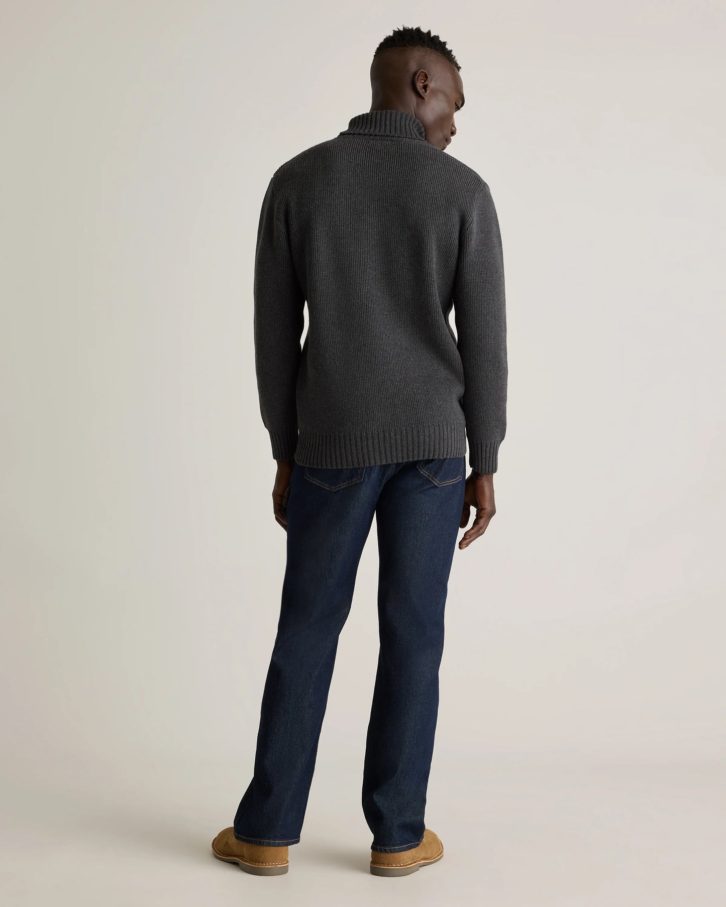 100% Organic Cotton Turtleneck Sweater - S / Charcoal