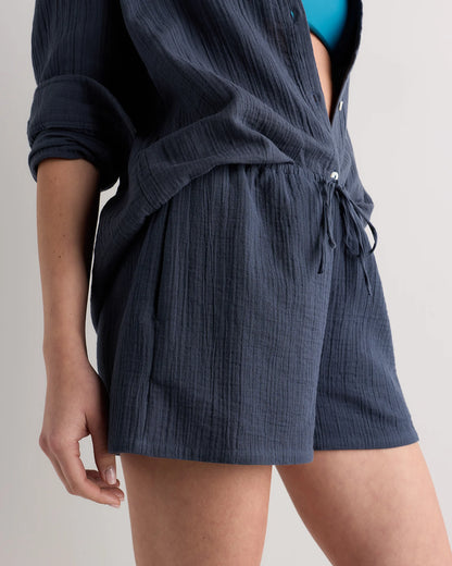 100% Organic Cotton Gauze Shorts - XS / Orchid Blue