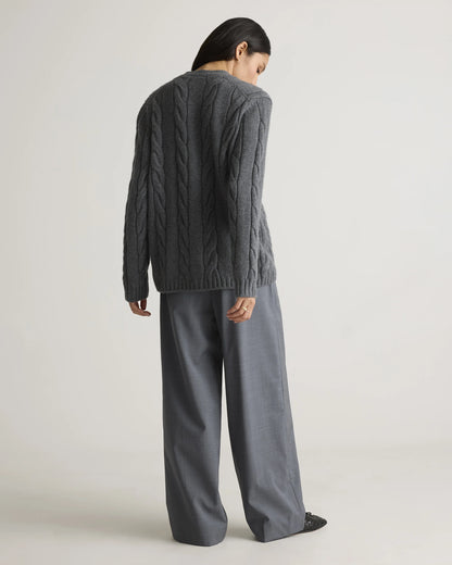 Luxe Baby Cashmere Cable Cardigan - XS / Pearled Ivory