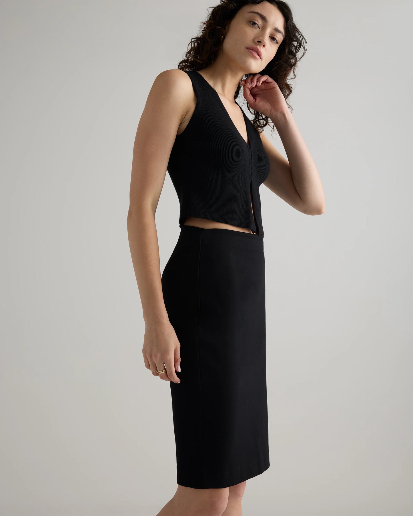 Ultra-Stretch Ponte Pencil Skirt - XS / Charcoal
