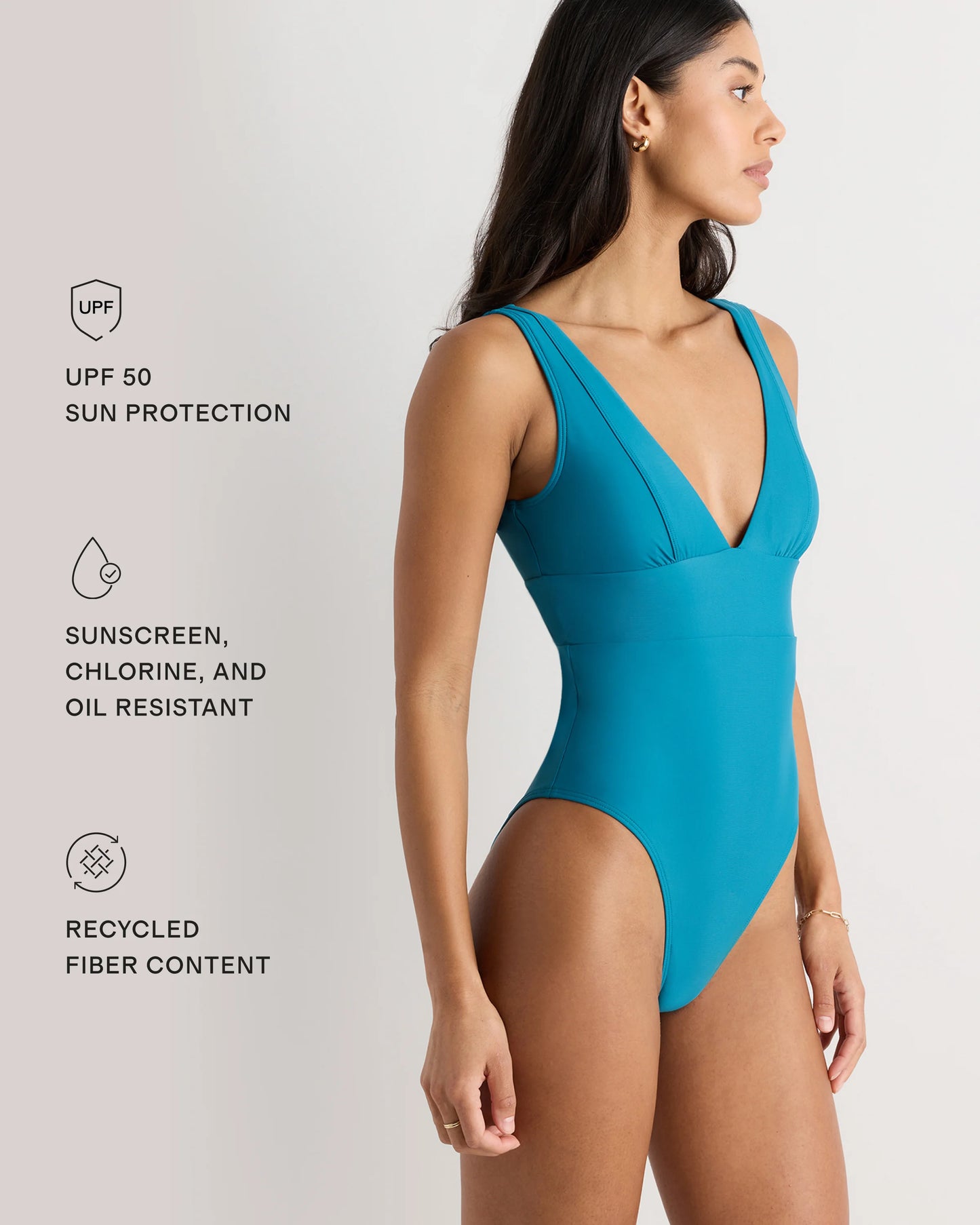 Italian Plunge One-Piece Swimsuit - XS / Deep Navy