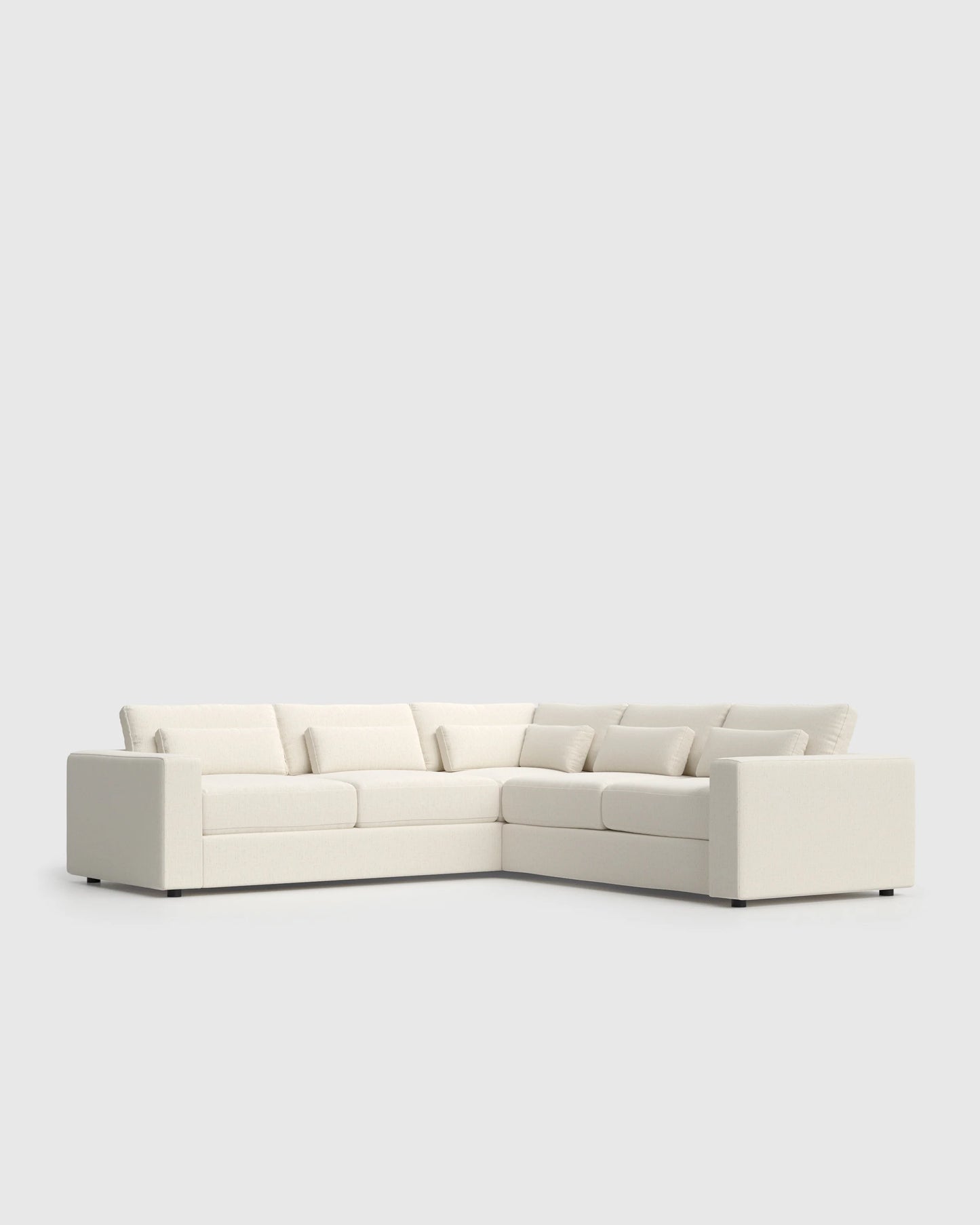 Ashford Deep Seat L Sectional in Performance Chenille Linen Blend - 119x119 / Sorrell