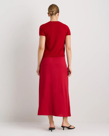 Lightweight Crepe Slip Skirt - XS / Moonstone Blue