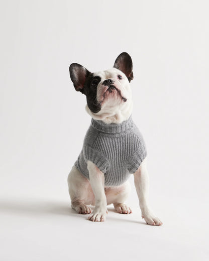 Mongolian Cashmere Cable Knit Dog Sweater - XS / True Navy