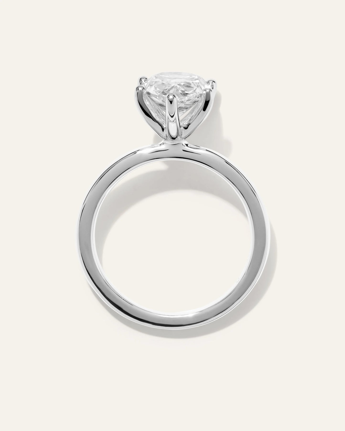 Lab Grown Diamond Pear Comfort Fit Engagement Ring - 3ct - 4 / Yellow Gold