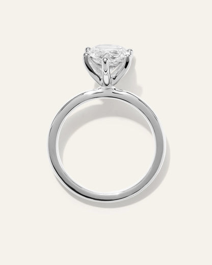 Lab Grown Diamond Pear Comfort Fit Engagement Ring - 3ct - 4 / Yellow Gold