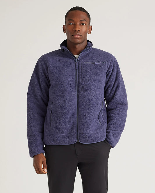 Sherpa Full Zip Jacket - S / Navy