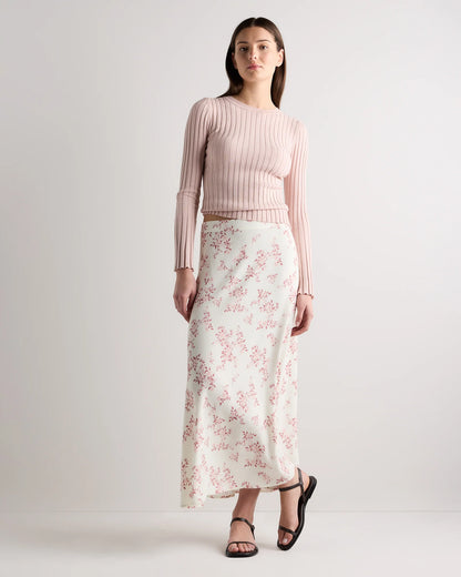 Lightweight Crepe Slip Skirt - XS / Moonstone Blue