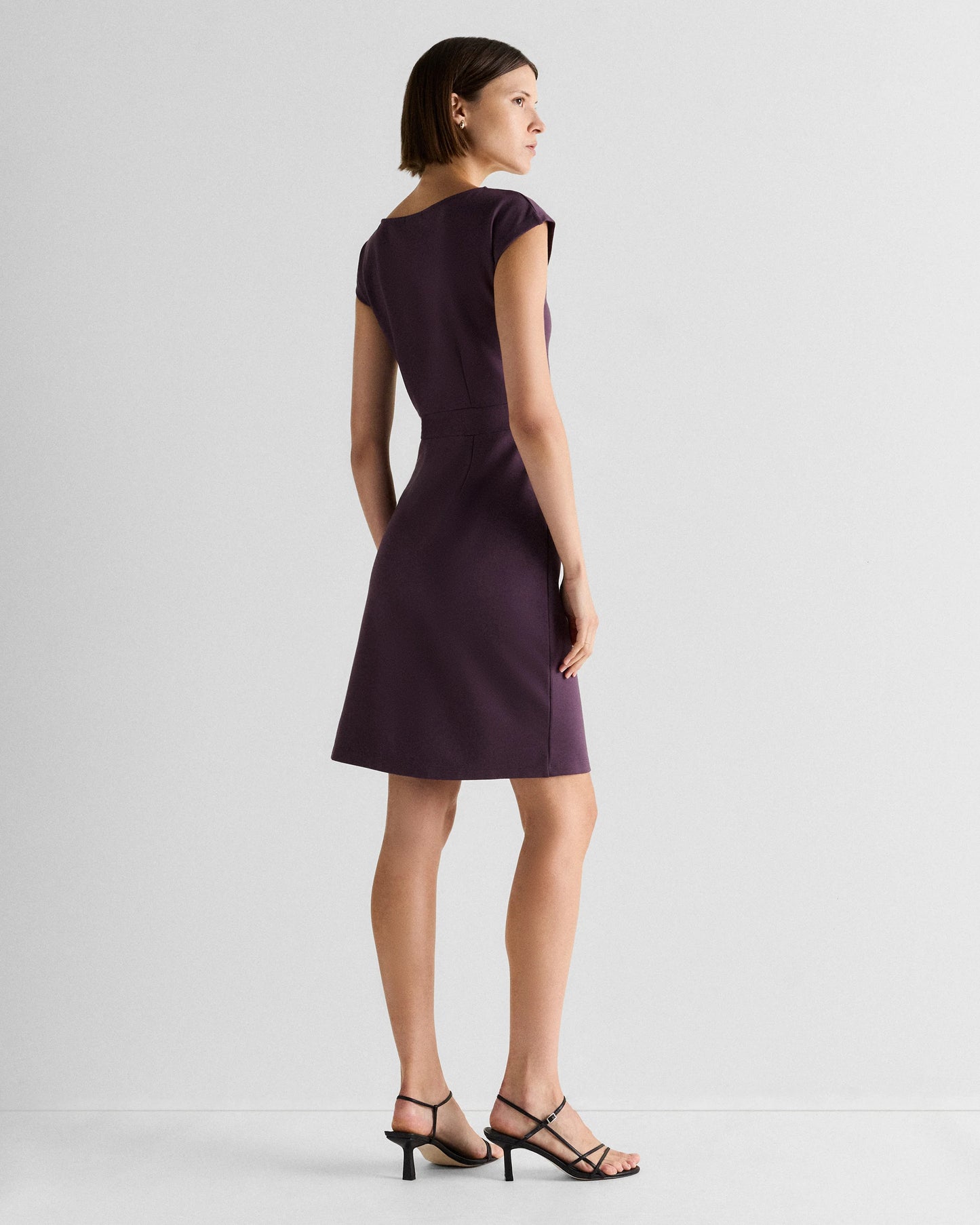 Ultra-Stretch Ponte Cap Sleeve Dress - XS / Ruby Red