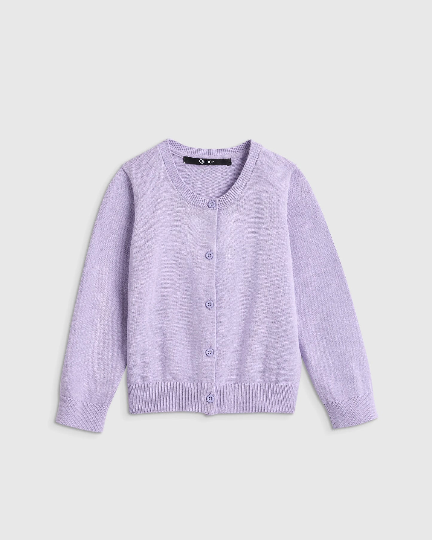 100% Organic Cotton Crewneck Cardigan - 2T / Ivory