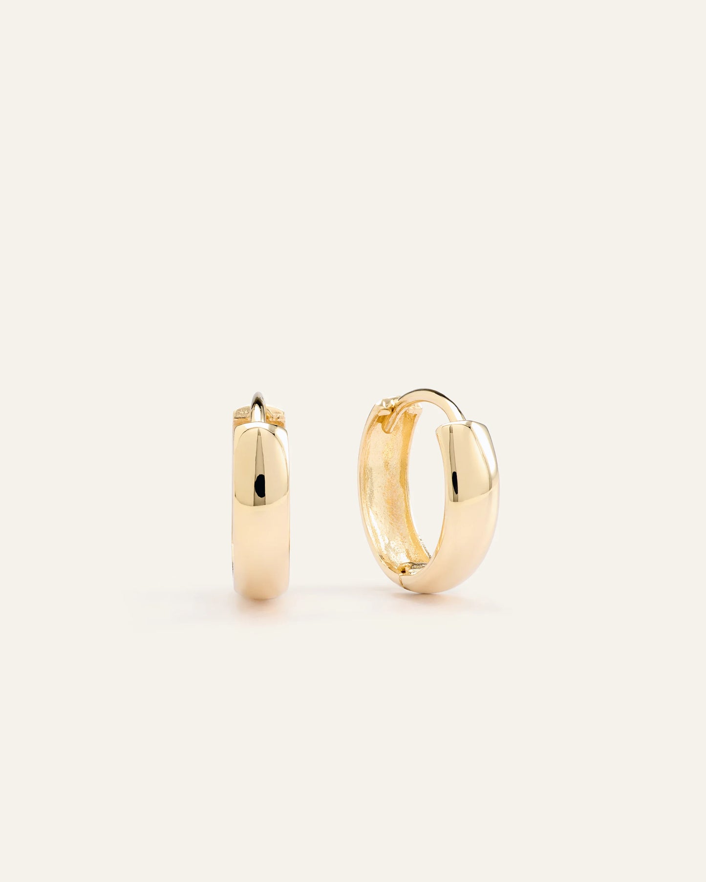 14K Gold Bold Hoops - One Size / Yellow Gold