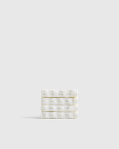 Turkish Waffle Terry Washcloth (Set of 4) - One Size / Ivory