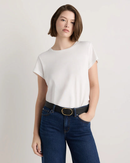 Cleo Oval European Leather Belt - XS / Black