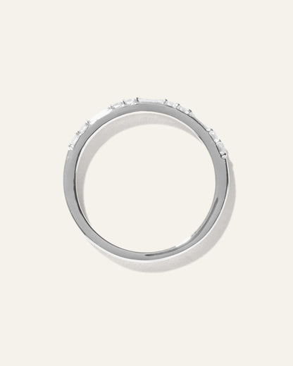 14K Gold Lab Grown Diamond Alternating Baguette & Round Band - 4 / Yellow Gold