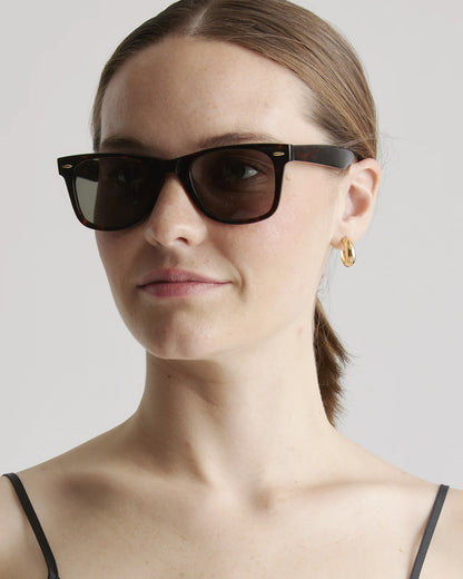 Walker Polarized Acetate Sunglasses - One Size / Clear Slate with Grey lens