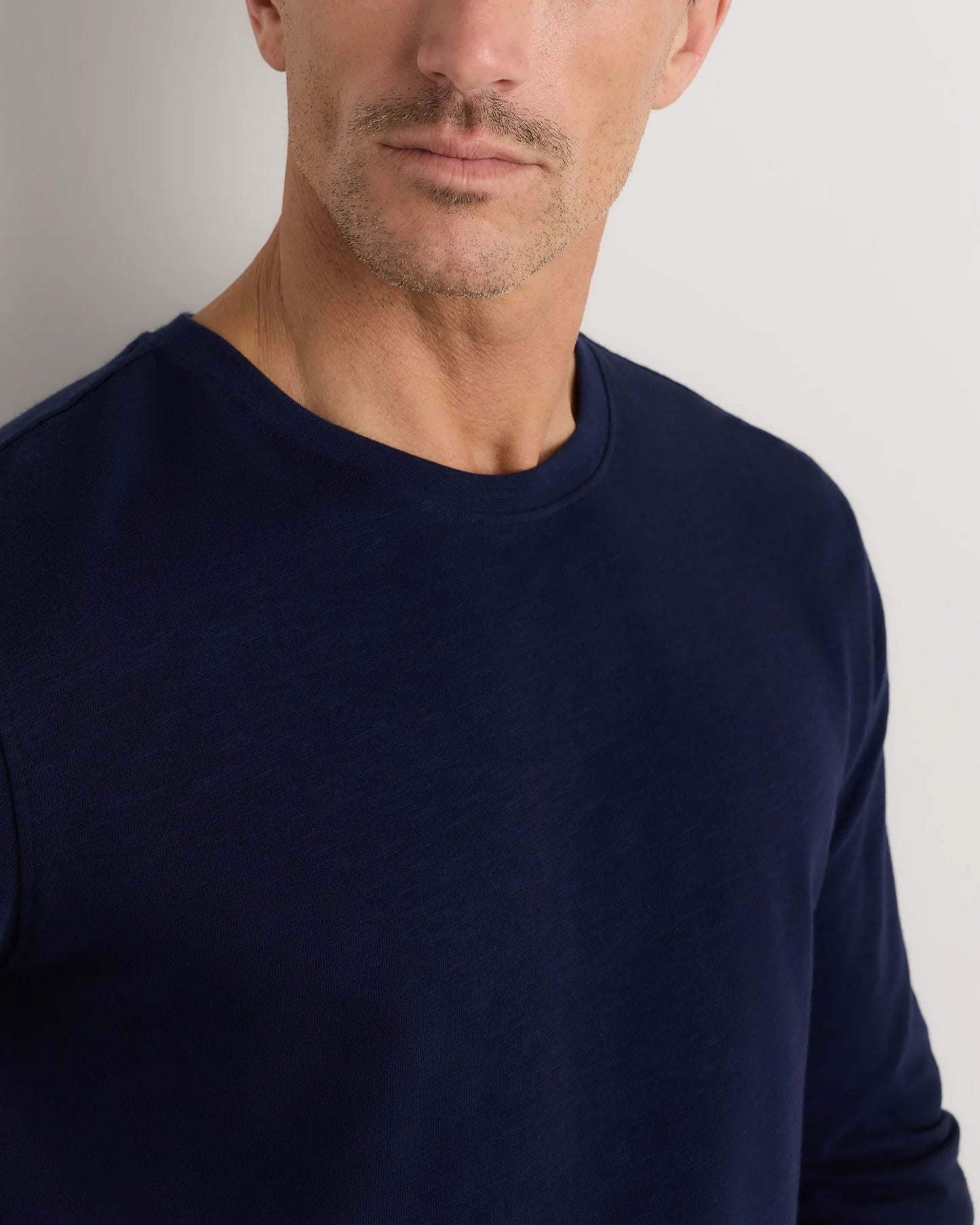 100% Organic Cotton Slub Long Sleeve Tee - S / Classic White