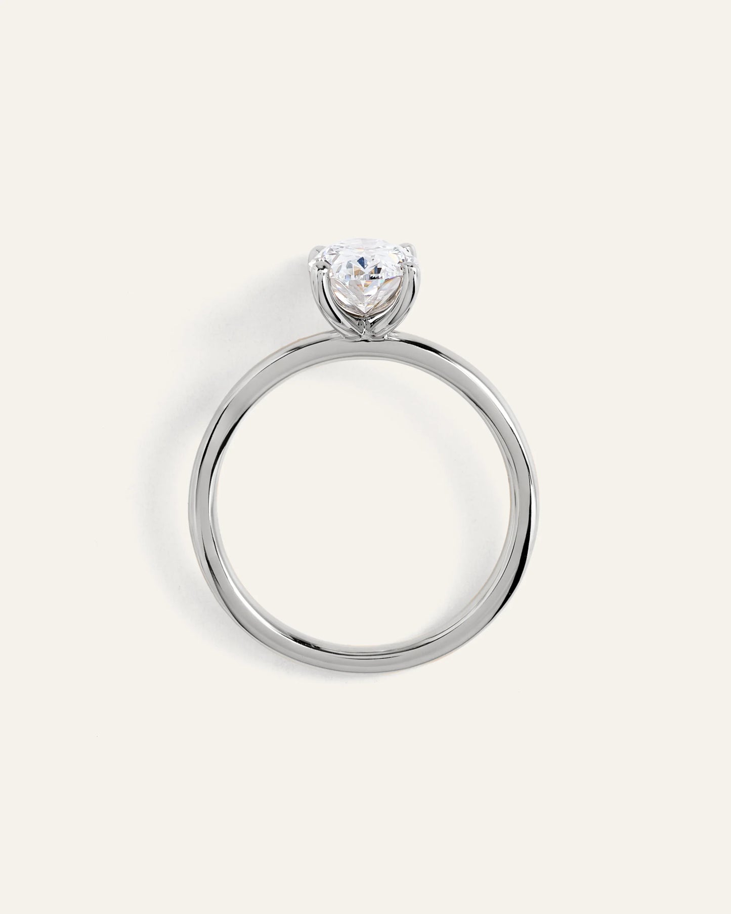 Lab Grown Diamond Oval Comfort Fit Engagement Ring - 1.50ct - 4 / Yellow Gold