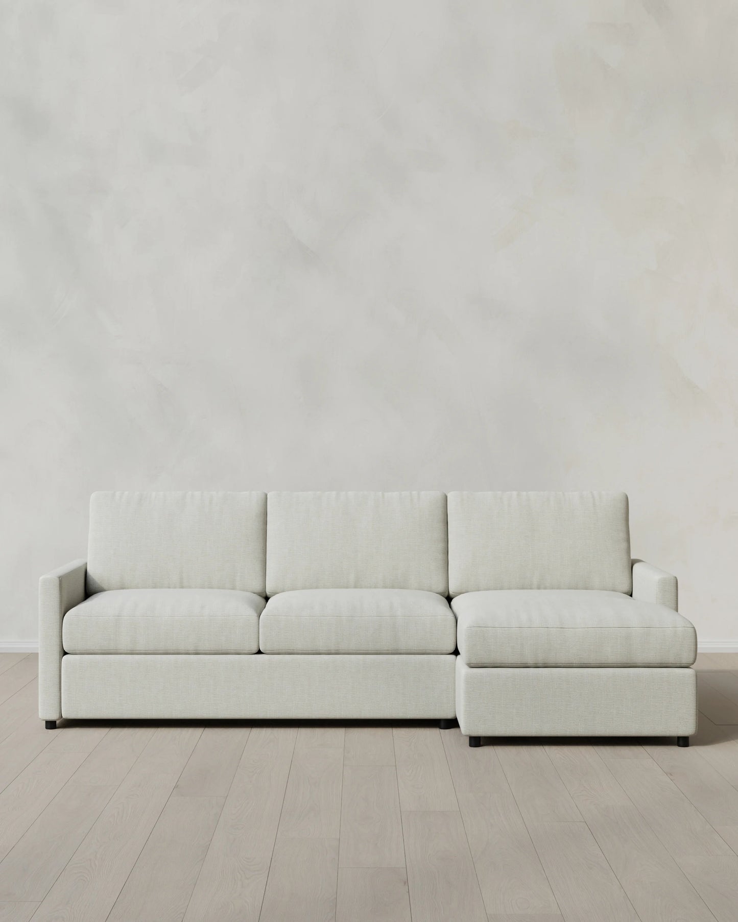 Brennan Performance Chenille Linen Blend Chaise Sectional - Right Arm / Snow