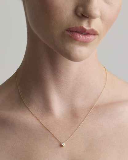 14K Gold Diamond Sliding Bezel Necklace - One Size / Yellow Gold