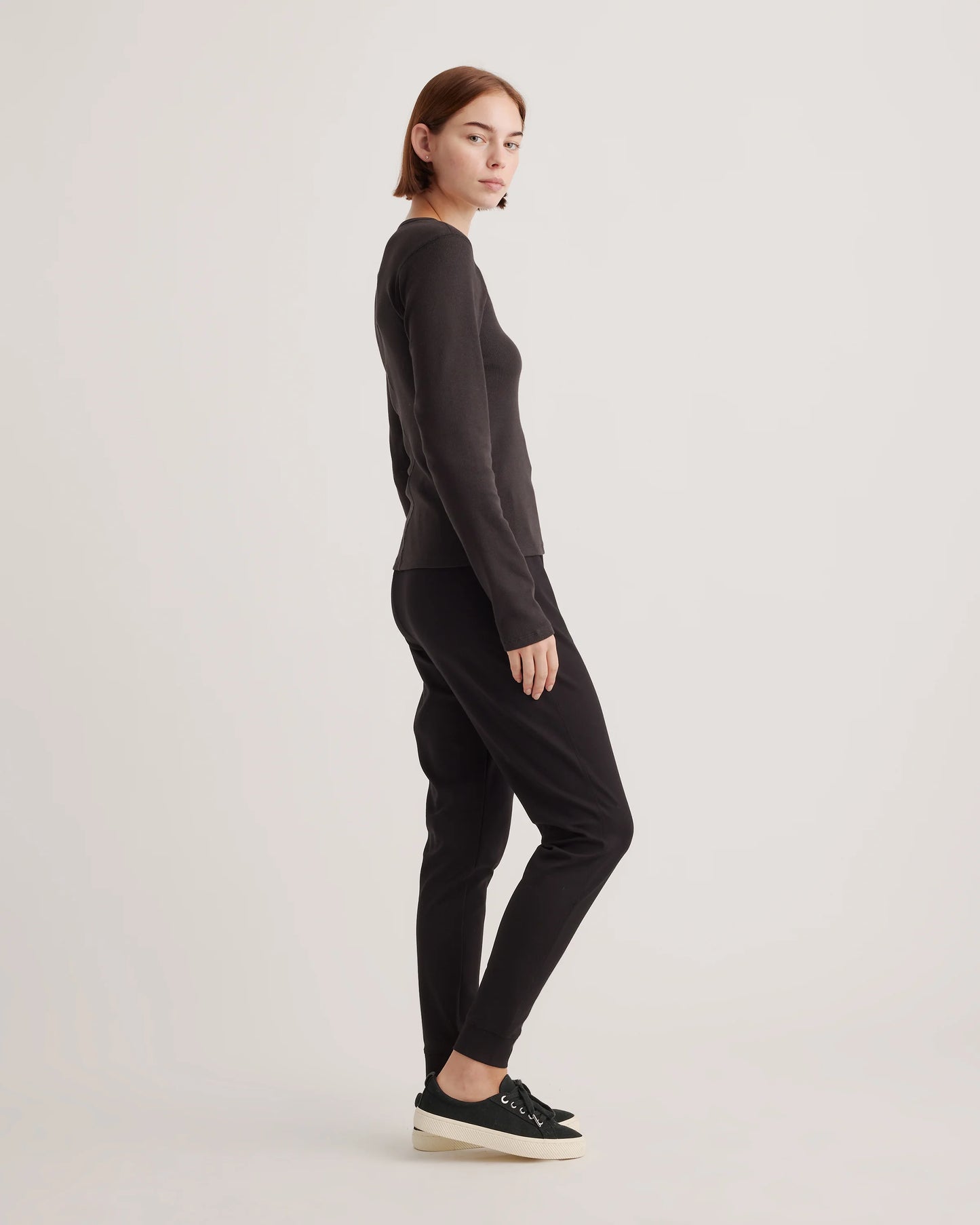 Organic Cotton Micro-Rib Long Sleeve Tee - XS / Moonstone Blue
