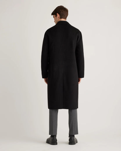 100% Mongolian Cashmere Double-Faced Overcoat - S / Black