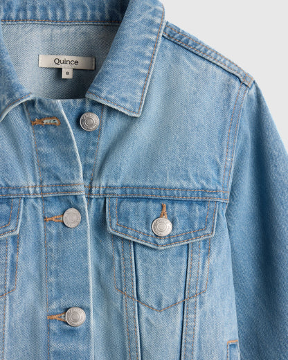 Girls 100% Organic Cotton Denim Jacket - 6 / Light Wash
