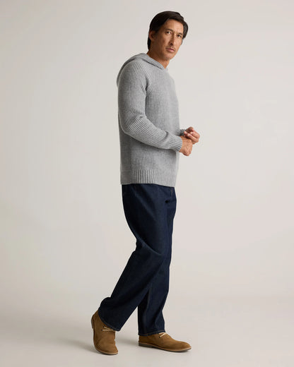 Mongolian Cashmere Fisherman Pullover Hoodie - S / Black