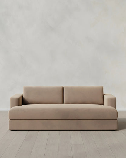 Sierra Curved Arm Sofa in Performance Velvet - 7ft / Sable